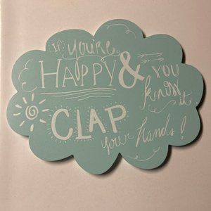 Cute Hanging Wood Plaque Sign "If You're Happy & You Know It, CLAP Your hands!"